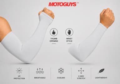 MotoGuys Arm Sleeves - Light Grey (Pair)
